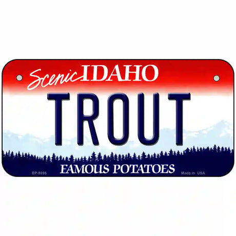 Trout Idaho Metal Novelty License Plate 6" x 3" (BP)