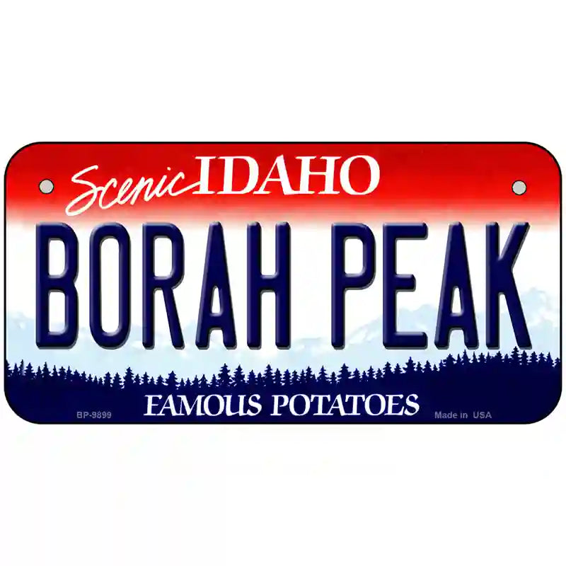 Borah Peak Idaho Metal Novelty License Plate 6" x 3" (BP)