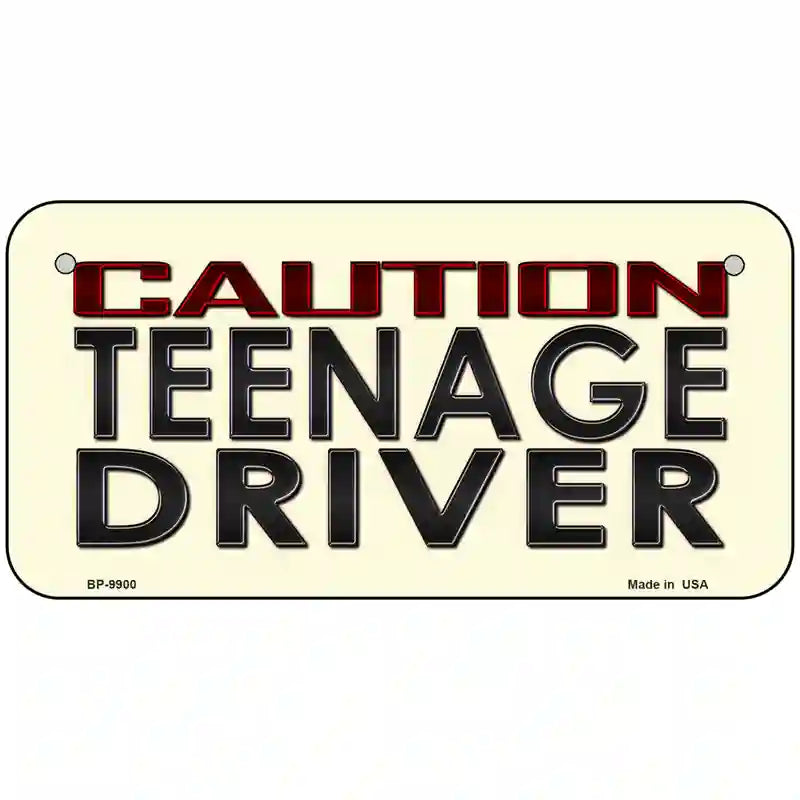 Caution Teenage Driver Metal Novelty License Plate