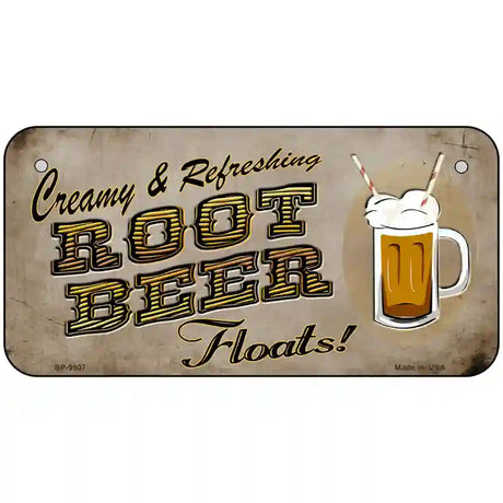 Root Beer Floats Metal Novelty License Plate 6" x 3" (BP)