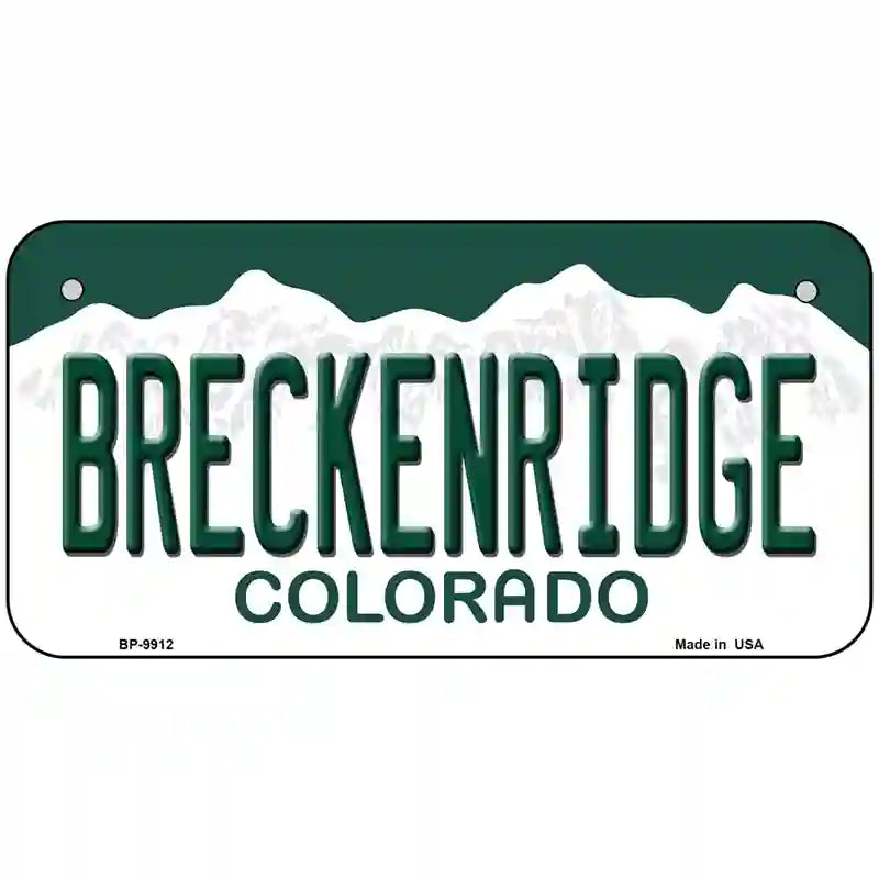 Breckenridge Colorado Metal Novelty License Plate 6" x 3" (BP)