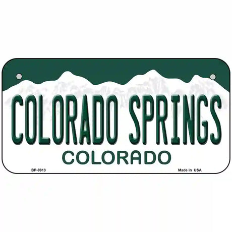 Colorado Springs Colorado Metal Novelty License Plate 6" x 3" (BP)