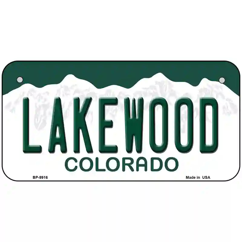 Lakewood Colorado Metal Novelty License Plate 6" x 3" (BP)