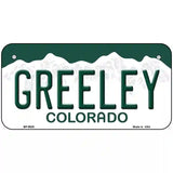 Greeley Colorado Metal Novelty License Plate 6" x 3" (BP)