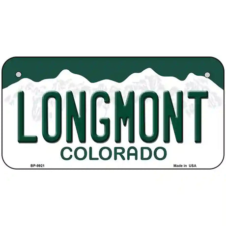 Longmont Colorado Metal Novelty License Plate 6" x 3" (BP)