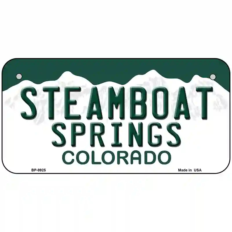 Steamboat Springs Colorado Metal Novelty License Plate 6" x 3" (BP)