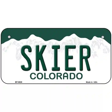 Skier Colorado Metal Novelty License Plate 6" x 3" (BP)