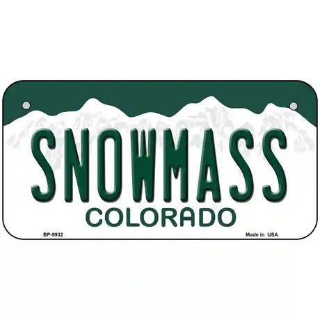 Snowmass Colorado Metal Novelty License Plate 6" x 3" (BP)