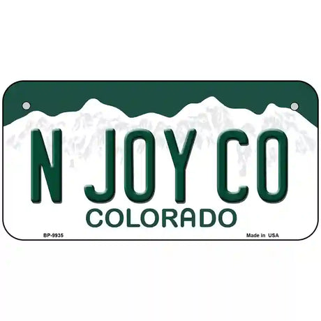 N Joy CO Colorado Metal Novelty License Plate 6" x 3" (BP)