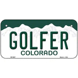 Golfer Colorado Metal Novelty License Plate 6" x 3" (BP)