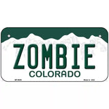 Zombie Colorado Metal Novelty License Plate 6" x 3" (BP)