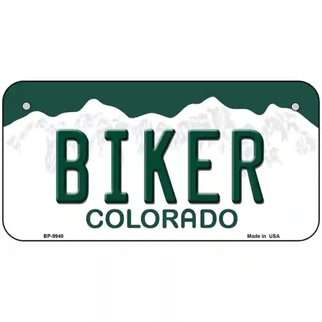 Biker Colorado Metal Novelty License Plate 6" x 3" (BP)