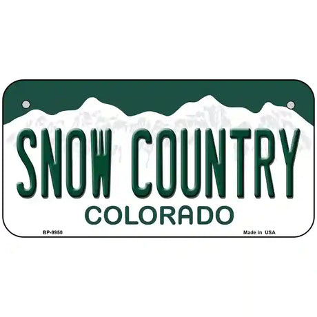 Snow Country Colorado Metal Novelty License Plate 6" x 3" (BP)