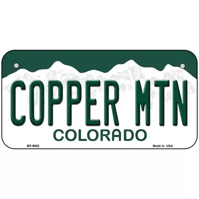 Copper Mountain Colorado Metal Novelty License Plate 6" x 3" (BP)