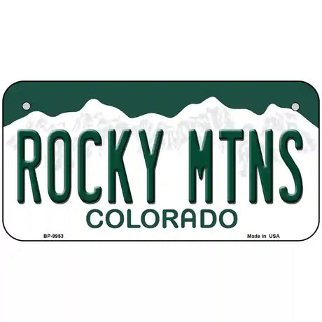 Rocky Mountains Colorado Metal Novelty License Plate 6" x 3" (BP)