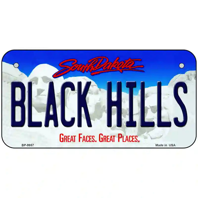 Black Hills South Dakota Metal Novelty License Plate 6" x 3" (BP)