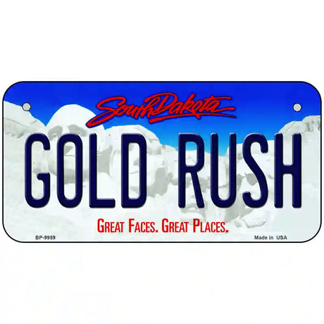 Gold Rush South Dakota Metal Novelty License Plate 6" x 3" (BP)