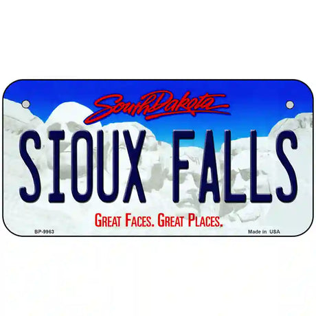 Sioux Falls South Dakota Metal Novelty License Plate 6" x 3" (BP)