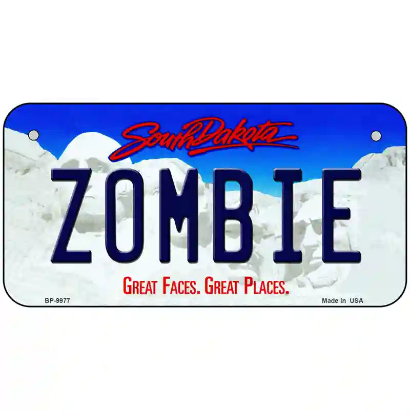 Zombie South Dakota Metal Novelty License Plate 6" x 3" (BP)