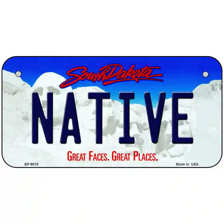 Native South Dakota Metal Novelty License Plate 6" x 3" (BP)