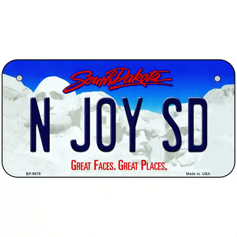 N Joy SD South Dakota Metal Novelty License Plate 6" x 3" (BP)