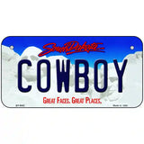 Cowboy South Dakota Metal Novelty License Plate 6" x 3" (BP)