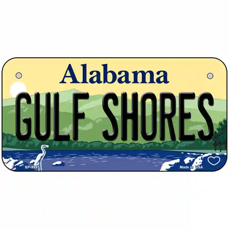 Gulf Shores Alabama Metal Novelty License Plate 6" x 3" (BP)