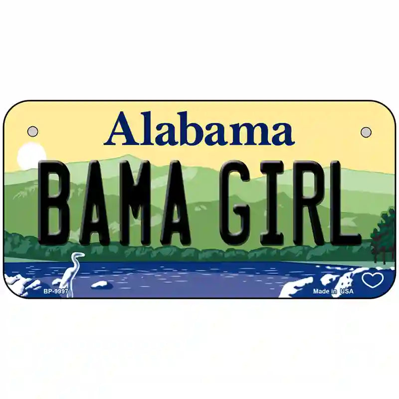 Bama Girl Alabama Metal Novelty License Plate 6" x 3" (BP)