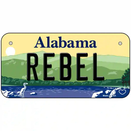 Rebel Alabama Metal Novelty License Plate 6" x 3" (BP)