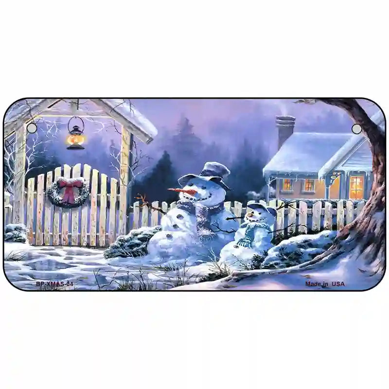 Snowmen Metal Novelty License Plate 6" x 3" (BP)