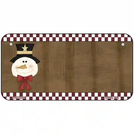 Snowman Offset Metal Novelty License Plate 6" x 3" (BP)