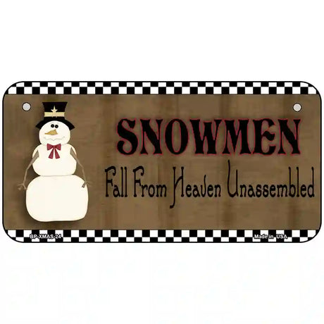 Snowmen Fall From Heaven Metal Novelty License Plate 6" x 3" (BP)