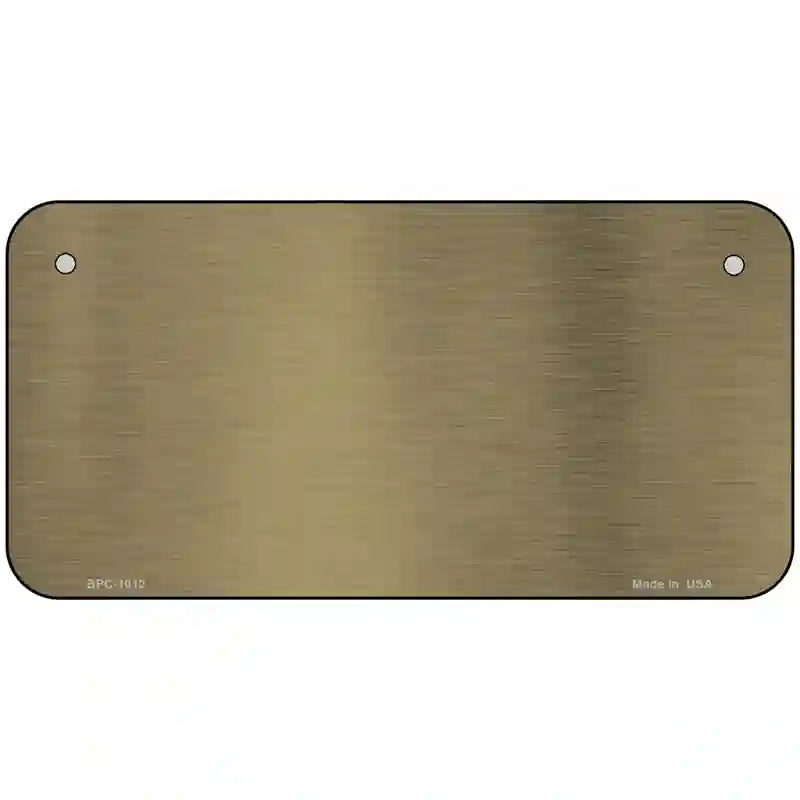 Gold Metallic Solid Metal Novelty License Plate 6" x 3" (BPC)