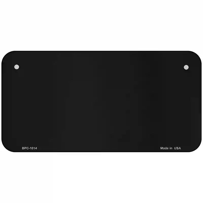 Black Metallic Solid Metal Novelty License Plate 6" x 3" (BPC)