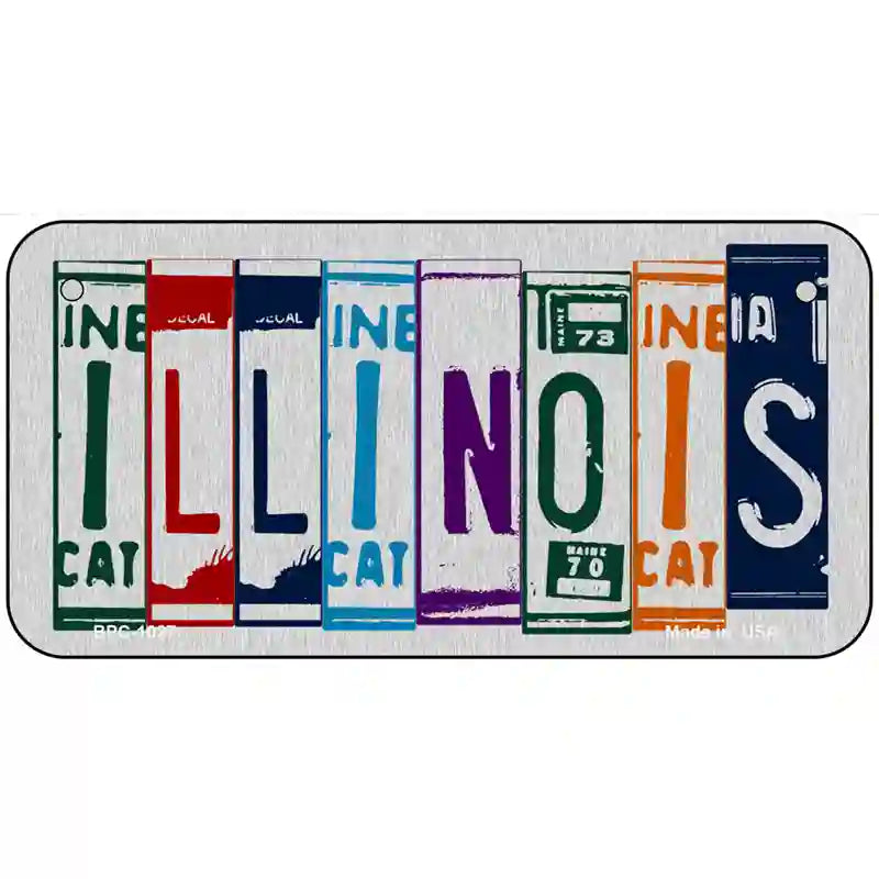 Illinois License Plate Art Metal Novelty License Plate 6" x 3" (BPC)