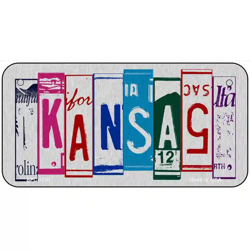 Kansas License Plate Art Metal Novelty License Plate 6" x 3" (BPC)