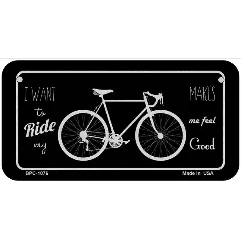 Bike Black Brushed Chrome Novelty Metal License Plate 6" x 3" (BPC)