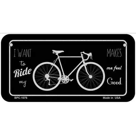 Bike Black Brushed Chrome Novelty Metal License Plate 6" x 3" (BPC)