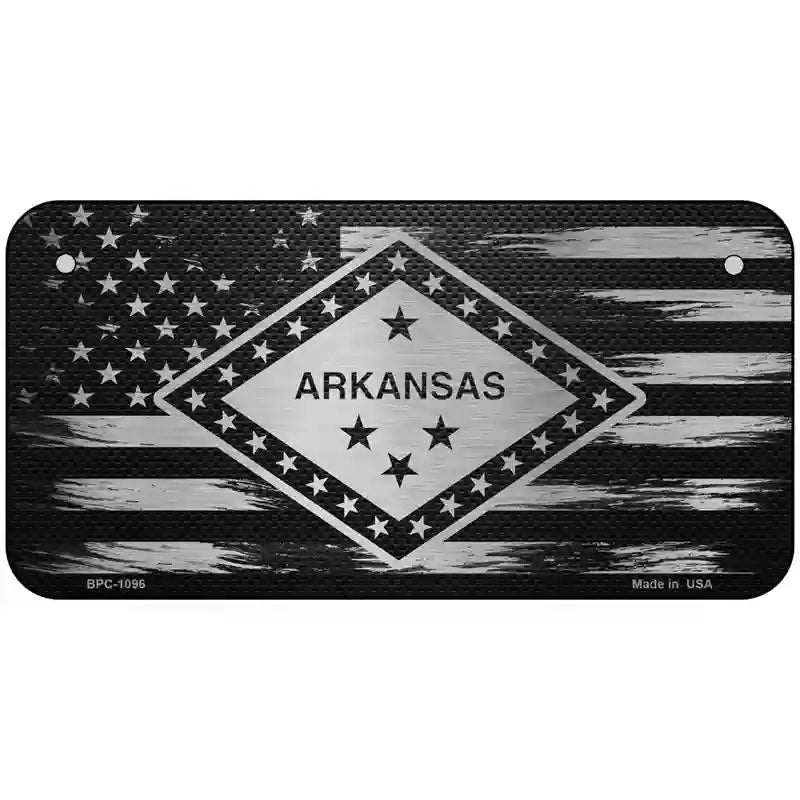 Arkansas Carbon Fiber Novelty Metal License Plate 6" x 3" (BPC)