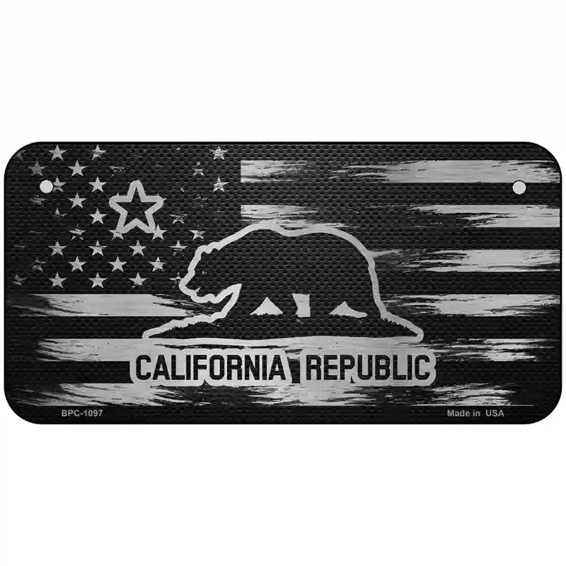 California Carbon Fiber Novelty Metal License Plate 6" x 3" (BPC)