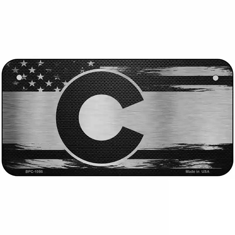 Colorado Carbon Fiber Novelty Metal License Plate 6" x 3" (BPC)