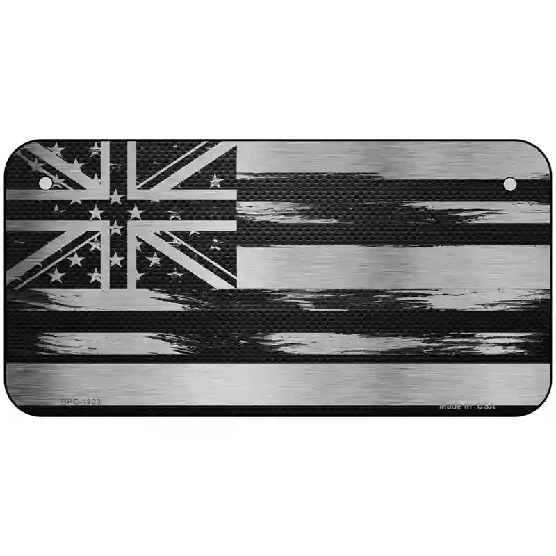 Hawaii Carbon Fiber Novelty Metal License Plate 6" x 3" (BPC)