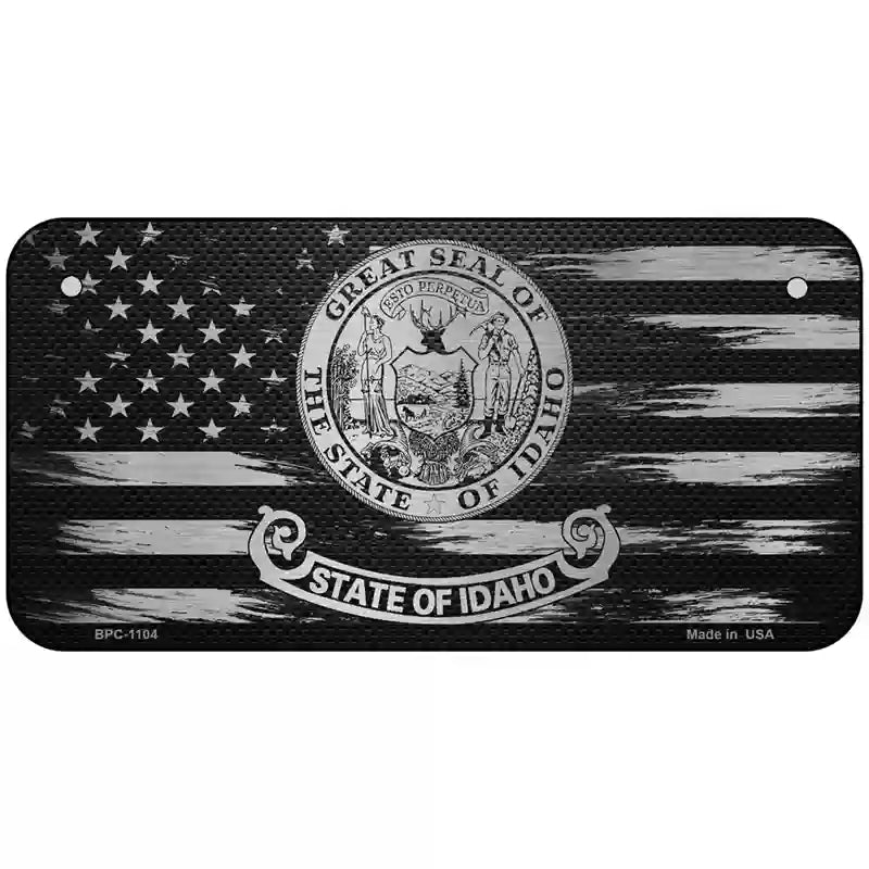 Idaho Carbon Fiber Novelty Metal License Plate 6" x 3" (BPC)