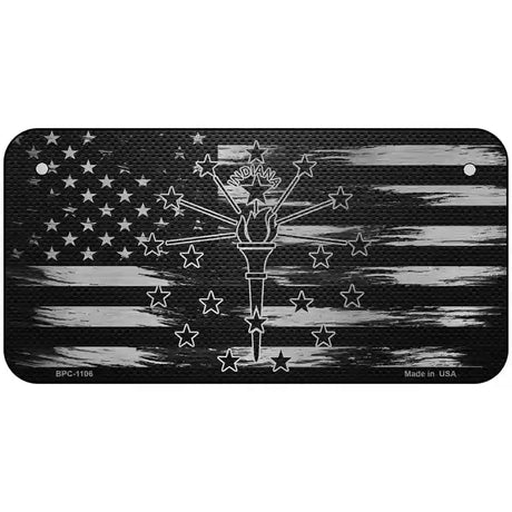 Indiana Carbon Fiber Novelty Metal License Plate 6" x 3" (BPC)