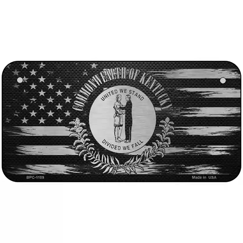 Kentucky Carbon Fiber Novelty Metal License Plate 6" x 3" (BPC)