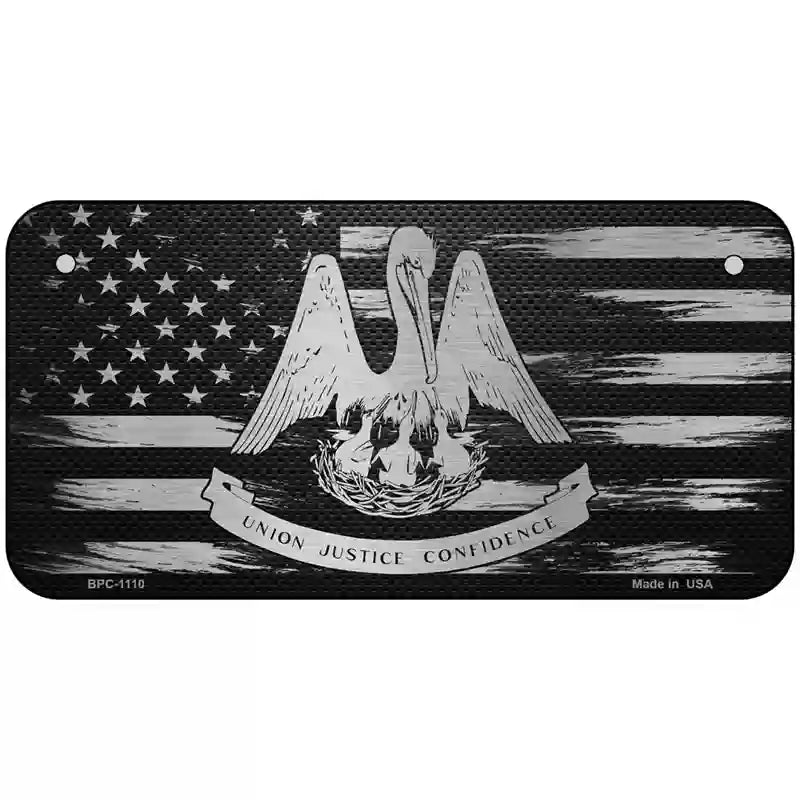 Louisiana Carbon Fiber Novelty Metal License Plate 6" x 3" (BPC)