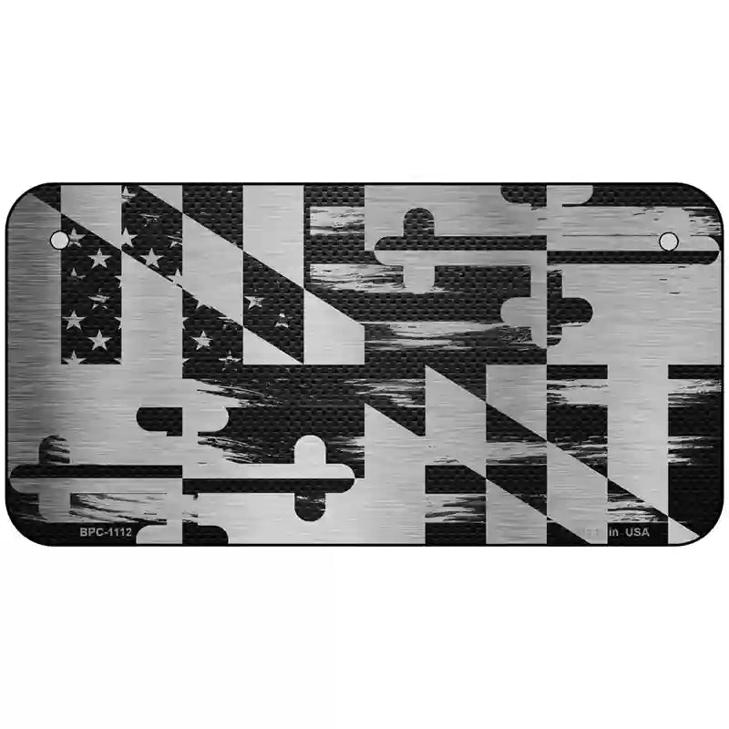 Maryland Carbon Fiber Novelty Metal License Plate 6" x 3" (BPC)