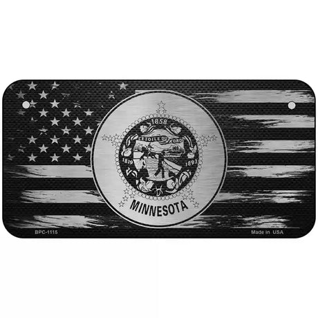 Minnesota Carbon Fiber Novelty Metal License Plate 6" x 3" (BPC)