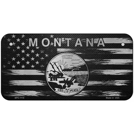 Montana Carbon Fiber Novelty Metal License Plate 6" x 3" (BPC)