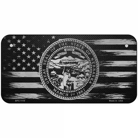 Nebraska Carbon Fiber Novelty Metal License Plate 6" x 3" (BPC)